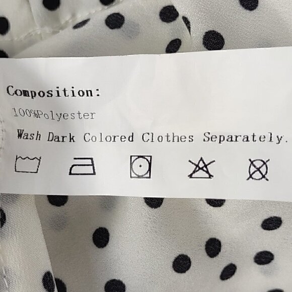 Zaful Black & White Spotted Belted Peplum Ruffle Bottom Romper Size 4 NWT - Picture 13 of 13